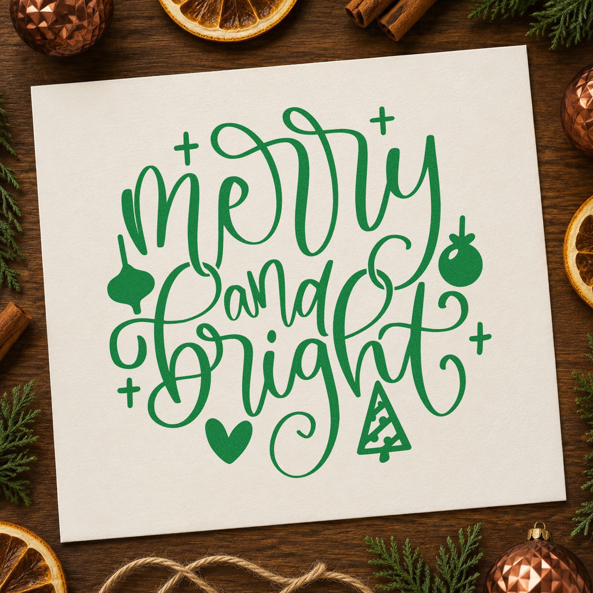 Merry And Bright Ornaments Self-Inking Stamp in use 6