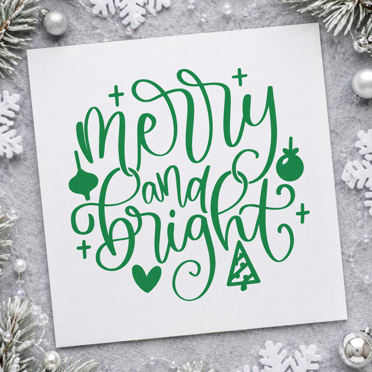 Merry And Bright Ornaments Self-Inking Stamp in use 8