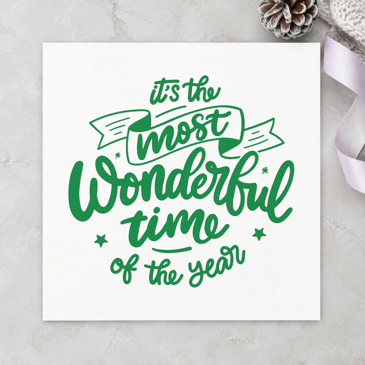Most Wonderful Time Of Year Wood-Mounted Rubber Stamp in use 6