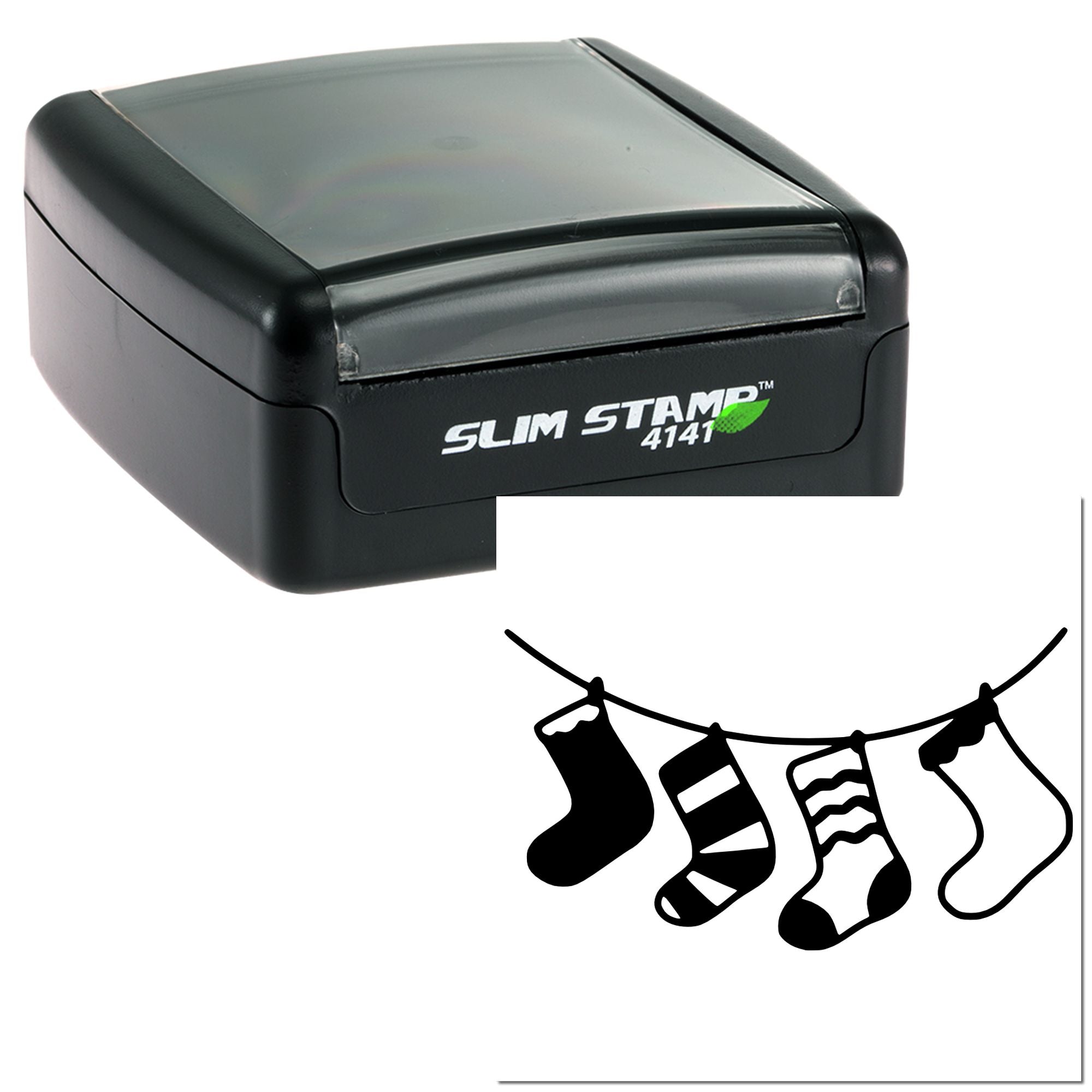 Slim Stamp 4141 self-inking rubber stamp for custom clothing labels and laundry icons