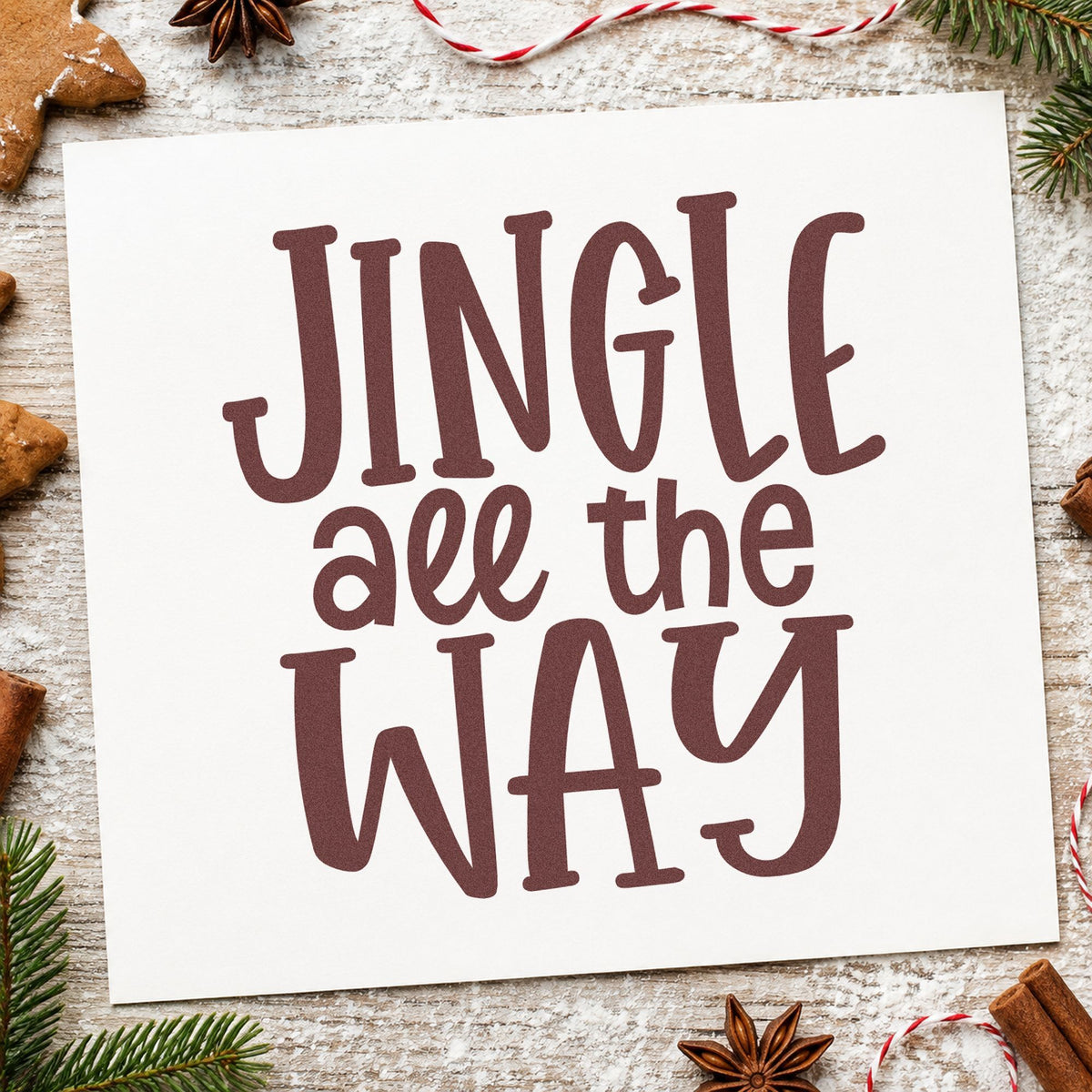 PSI Pre-Inked Jingle All The Way Lettering Stamp in use 4