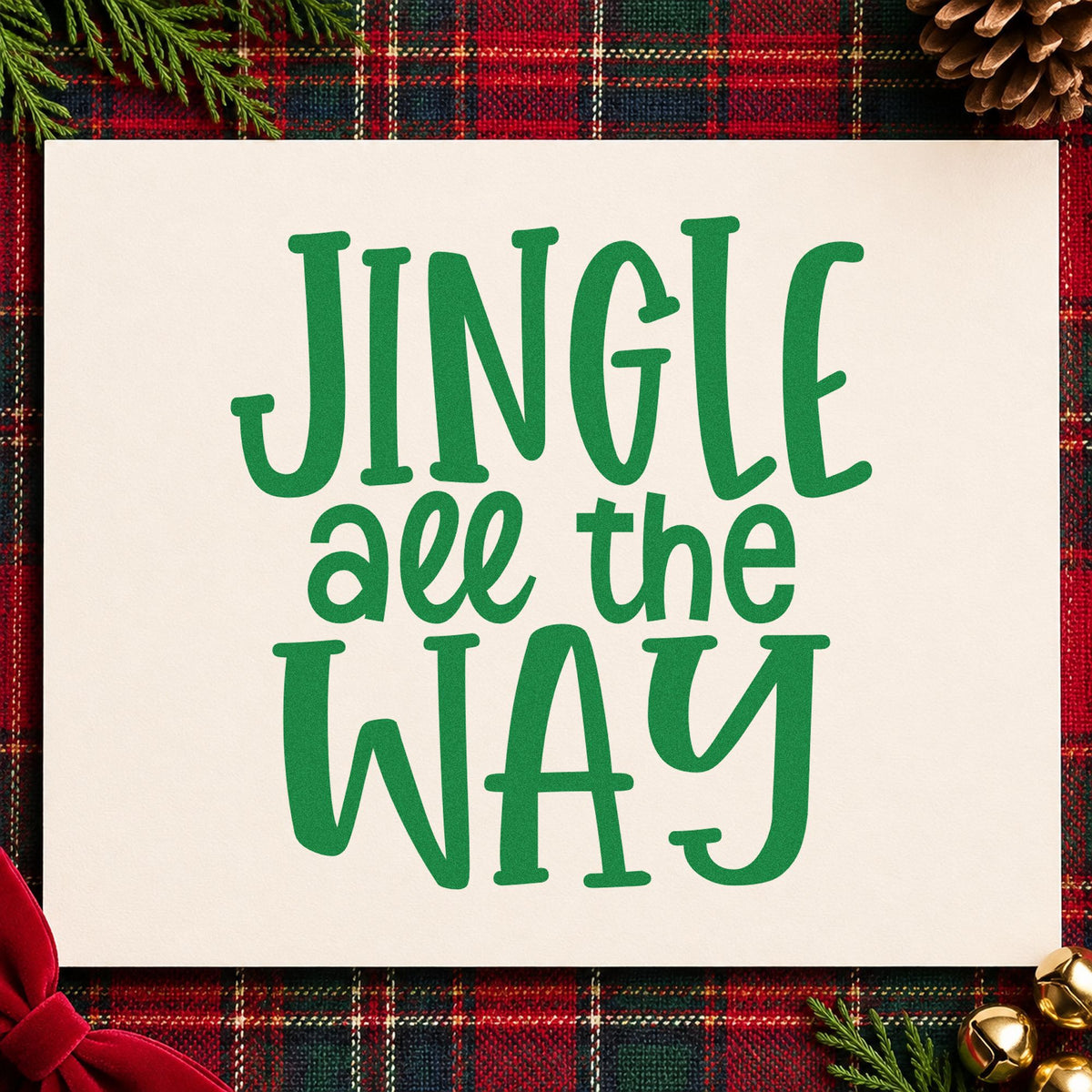 PSI Pre-Inked Jingle All The Way Lettering Stamp in use 6