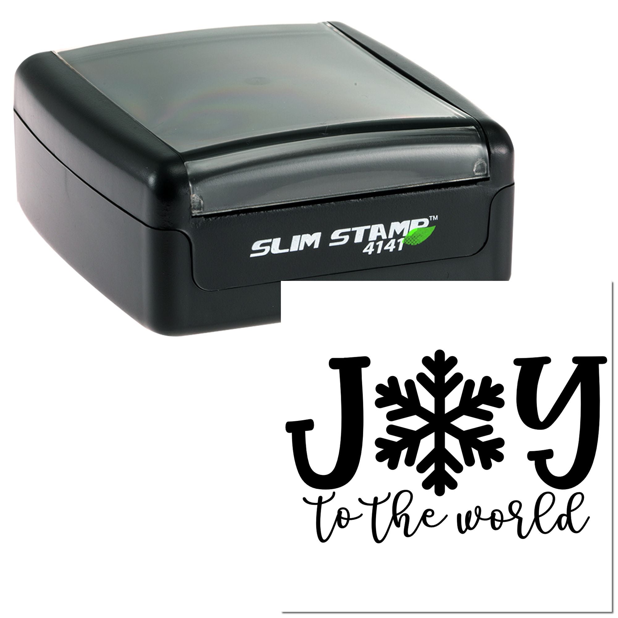 Slim Stamp 4141 rubber stamp with "Joy to the World" snowflake design for holiday cards and craft projects.