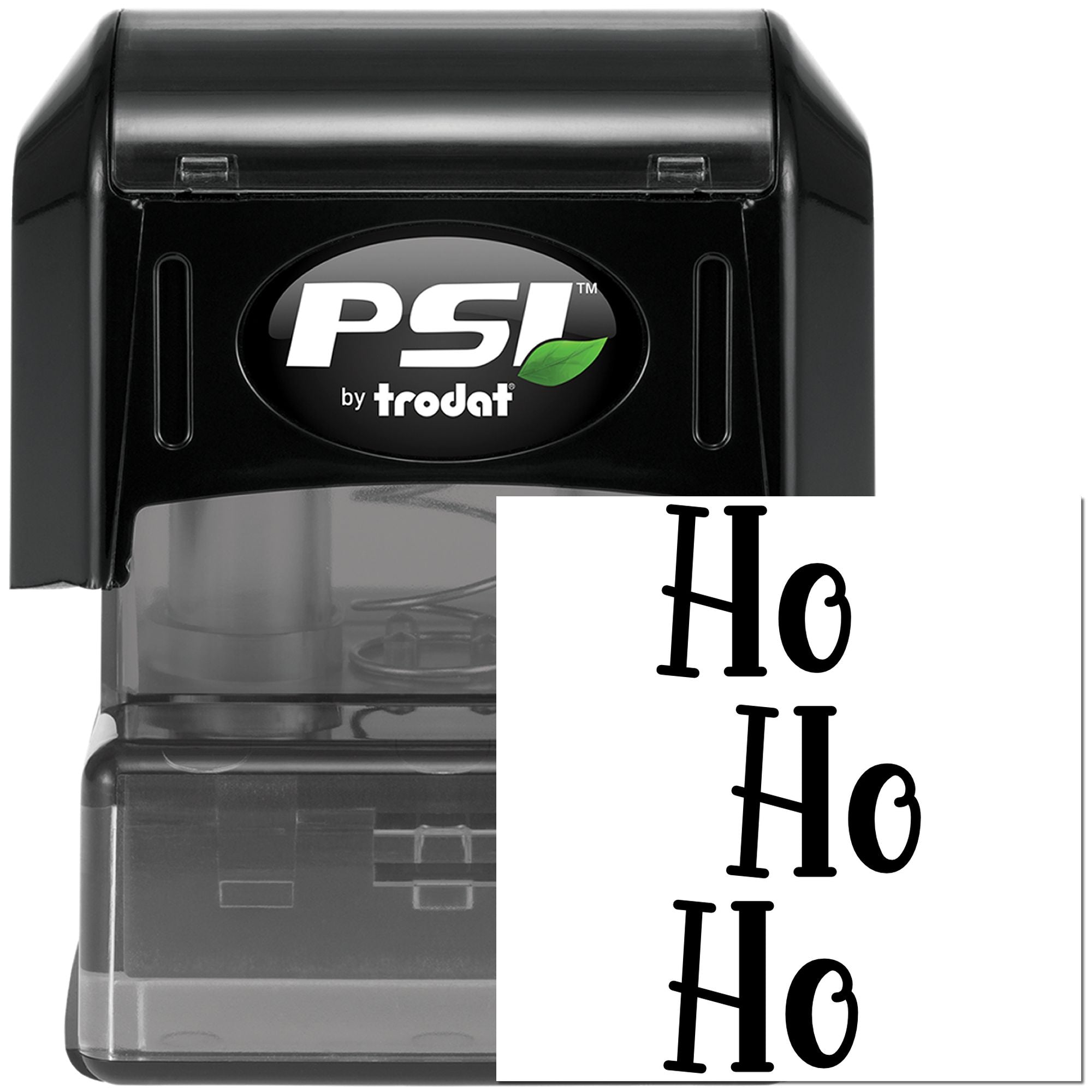PSI by Trodat self-inking rubber stamp with Ho Ho Ho holiday message for Christmas cards, crafts, and festive mail.