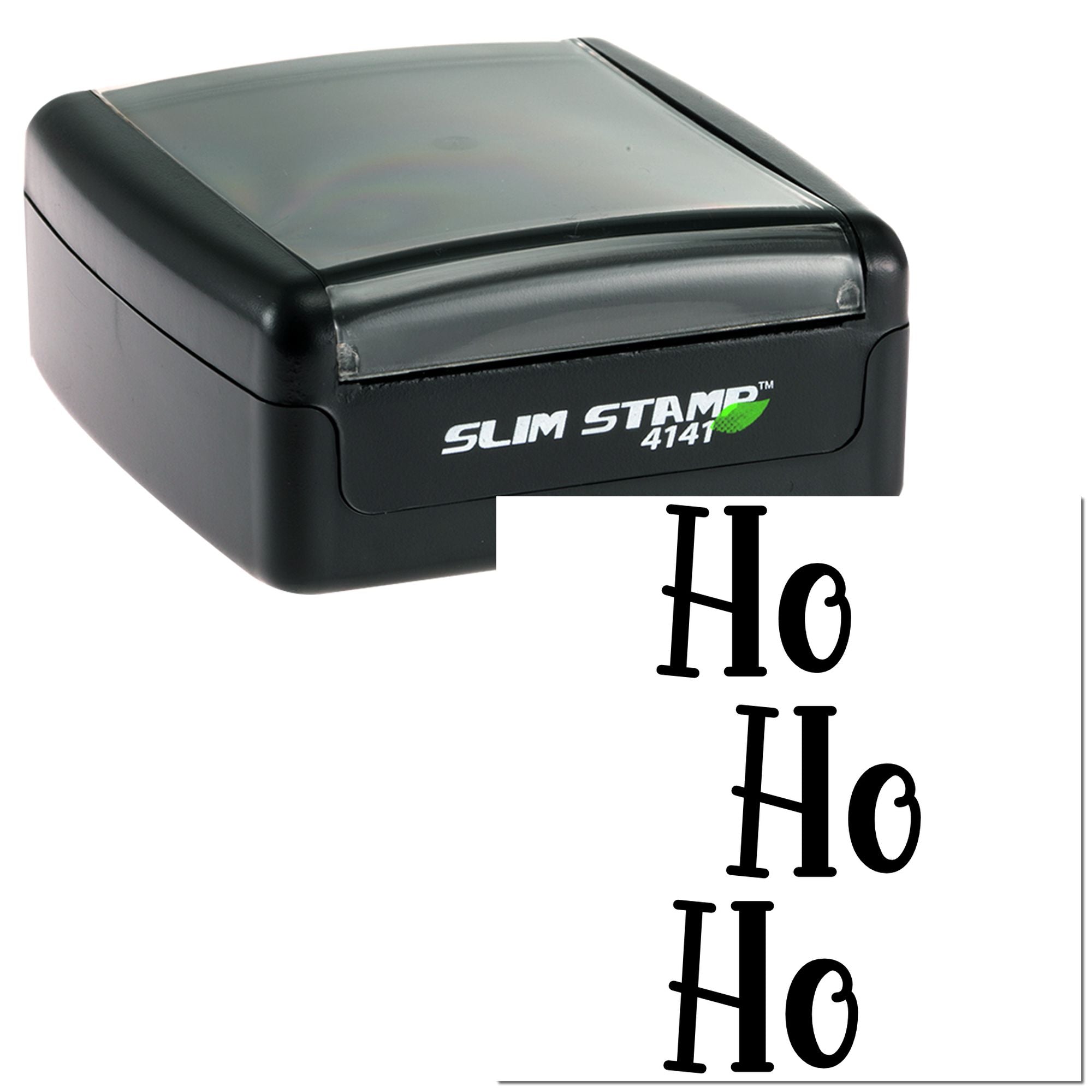 Slim Stamp 4141 self-inking rubber stamp with custom Ho monogram imprint for office, crafting, or personalized labeling.