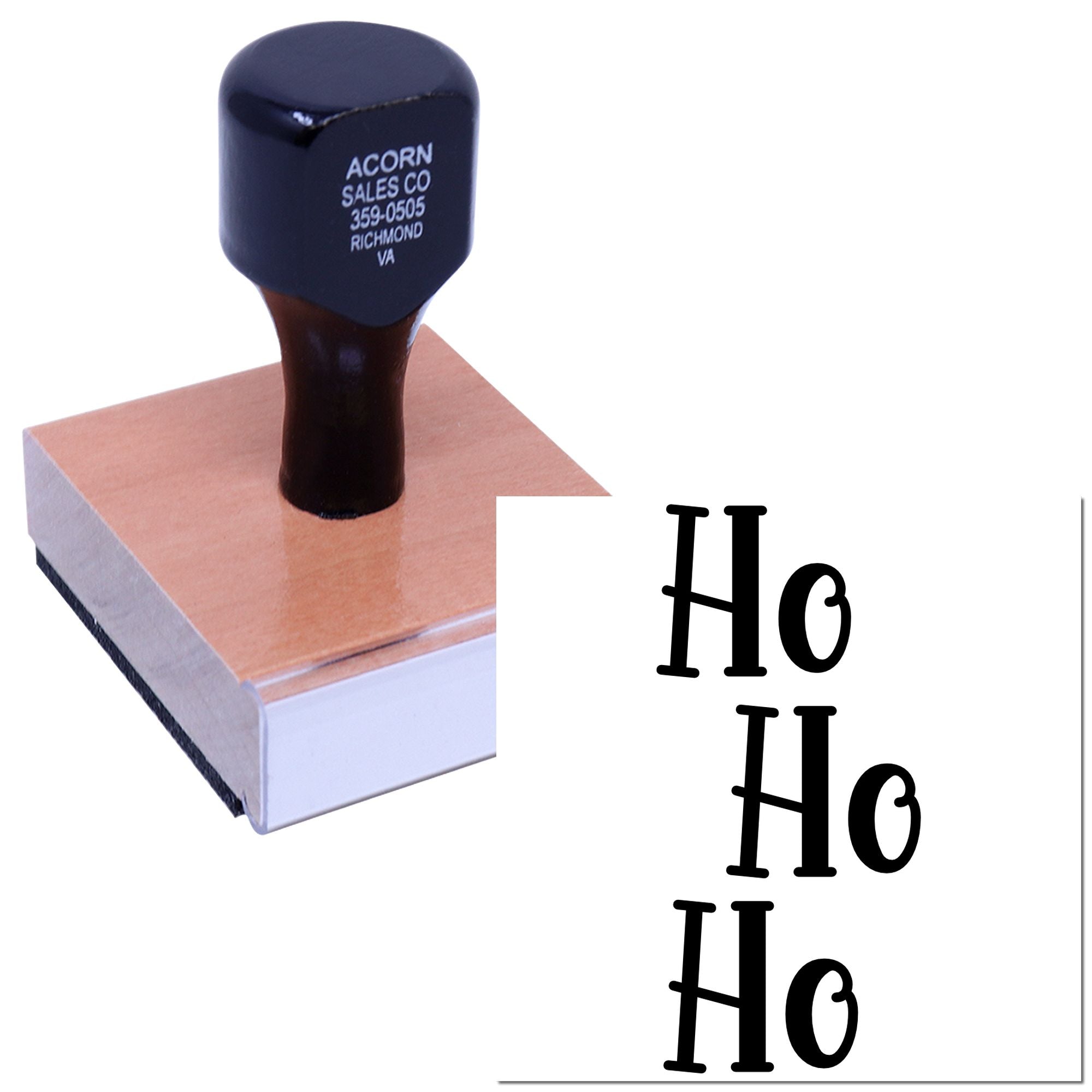 Ho Ho Ho Christmas rubber stamp impression for holiday cards, packaging, and seasonal crafts