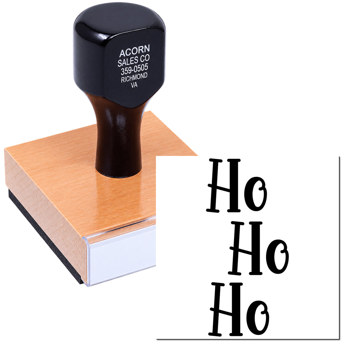 Ho Ho Ho Christmas rubber stamp impression for holiday cards, packaging, and seasonal crafts