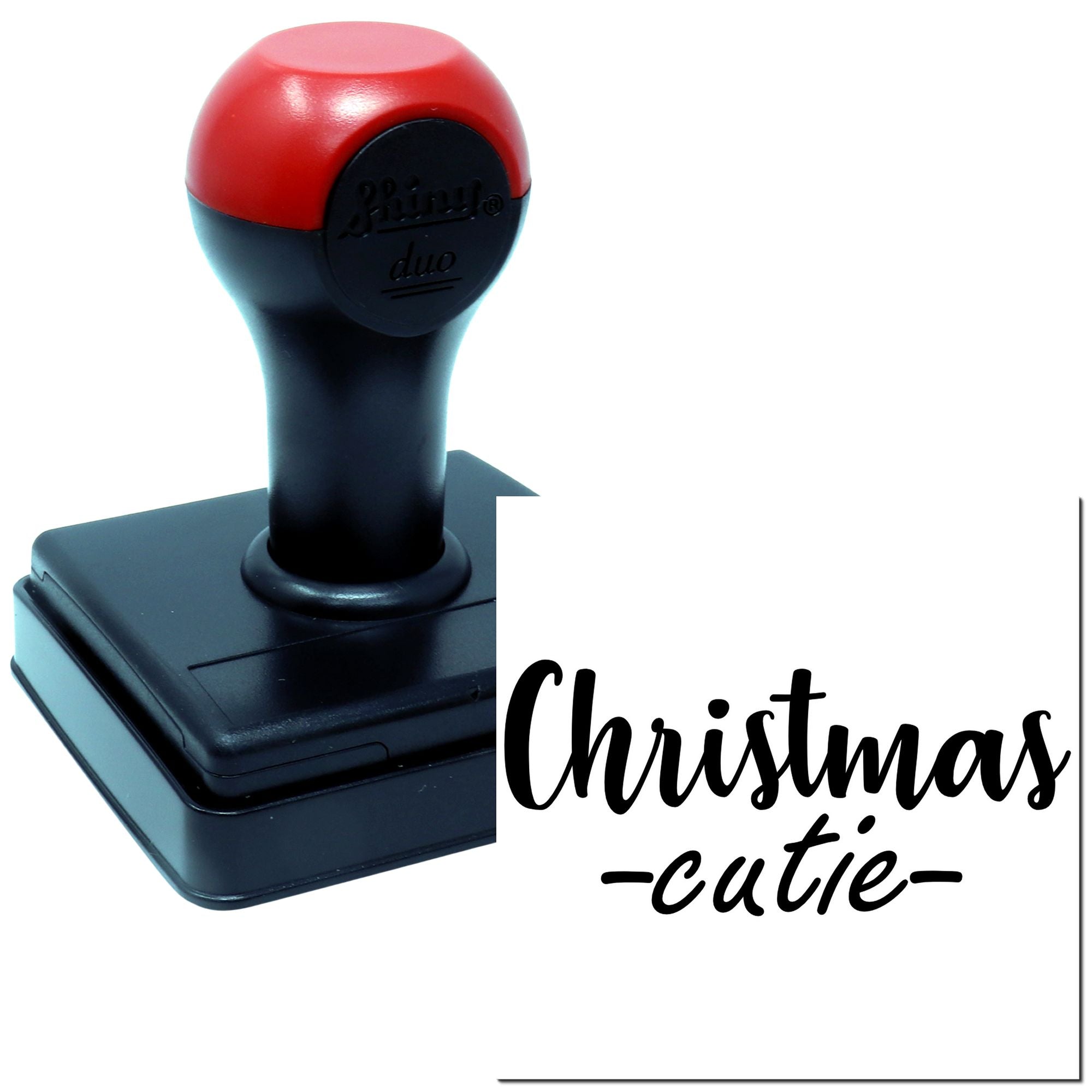 Christmas Cutie self-inking rubber stamp for holiday cards, gift tags, and festive craft projects.