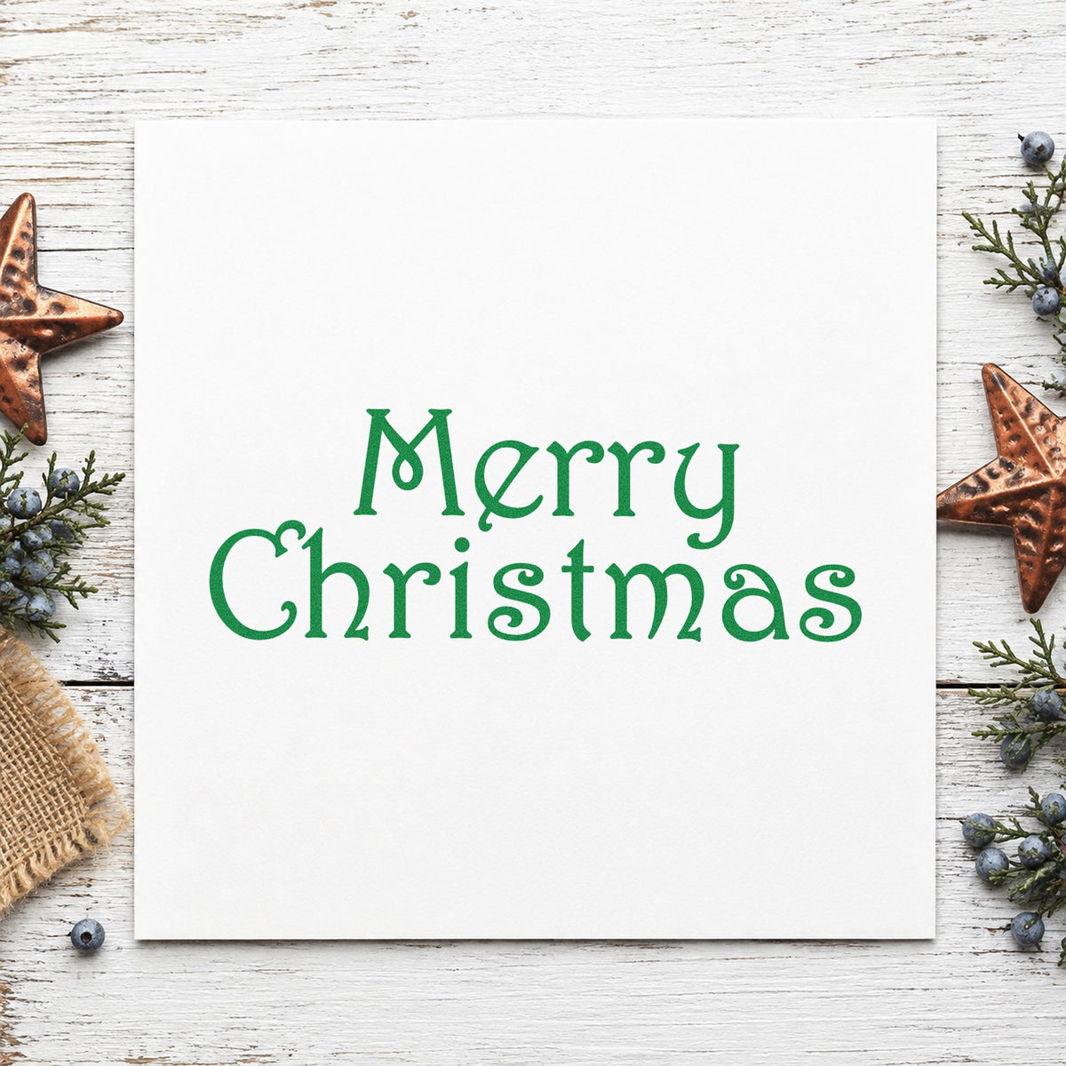 Merry Christmas Thin Serif Lettering Hand Stamp – Duo in use 6