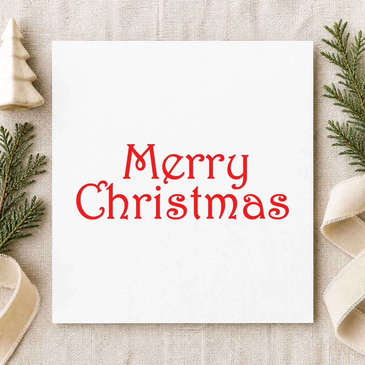 Merry Christmas Thin Serif Lettering Hand Stamp – Duo in use 7