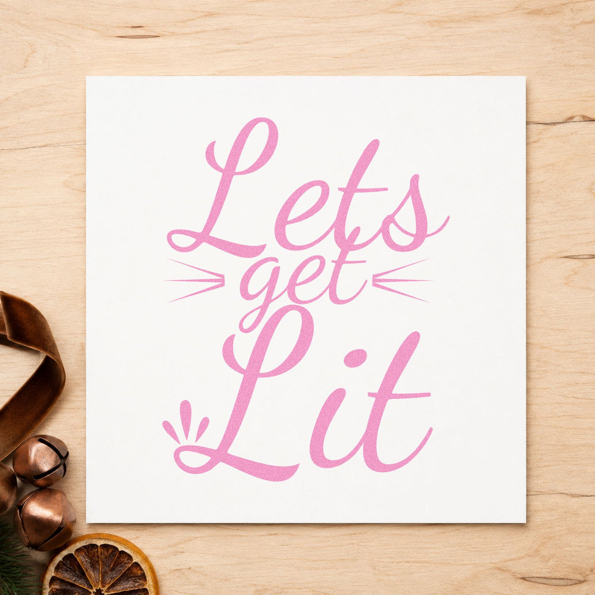 Let's Get Lit Script Compact Pre-Inked Stamp – Slim in use 10