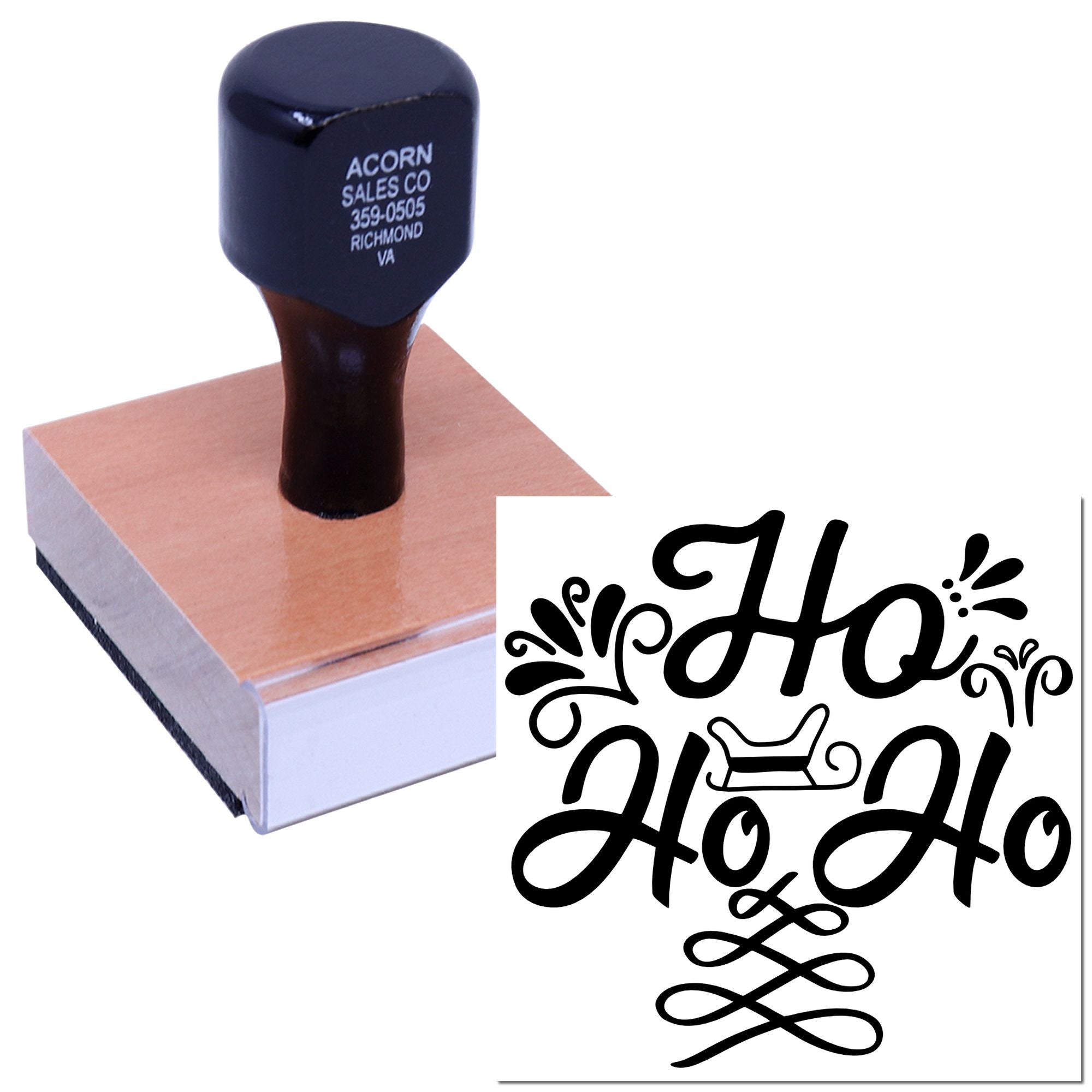 Custom rubber stamp with decorative HQ logo design for branding, packaging, and business use.
