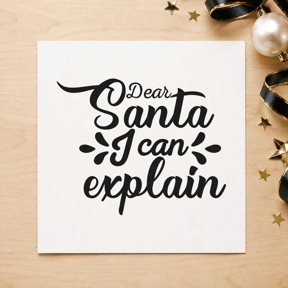 Dear Santa I Can Explain Brush Lettering Compact Pre-Inked Stamp – Slim in use 9