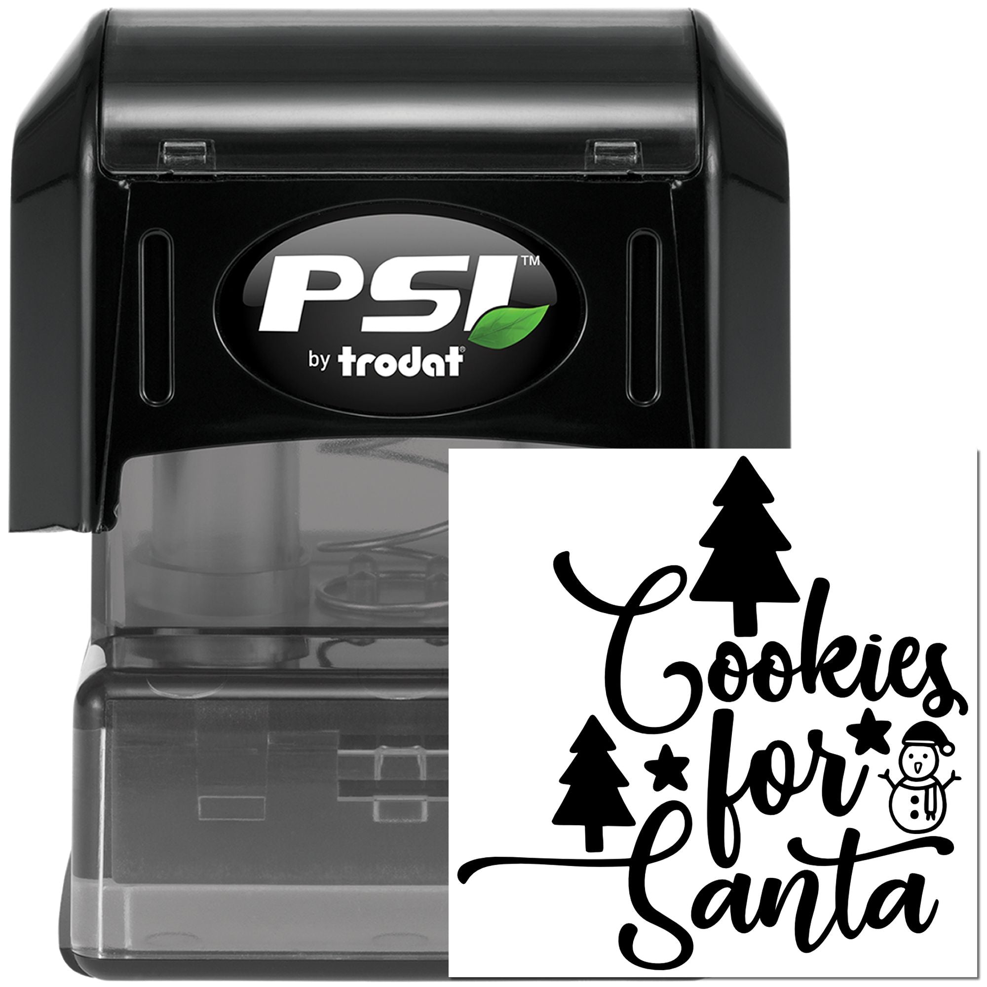 PSI by Trodat self-inking rubber stamp with Cookies for Santa holiday design for Christmas baking gifts and crafts