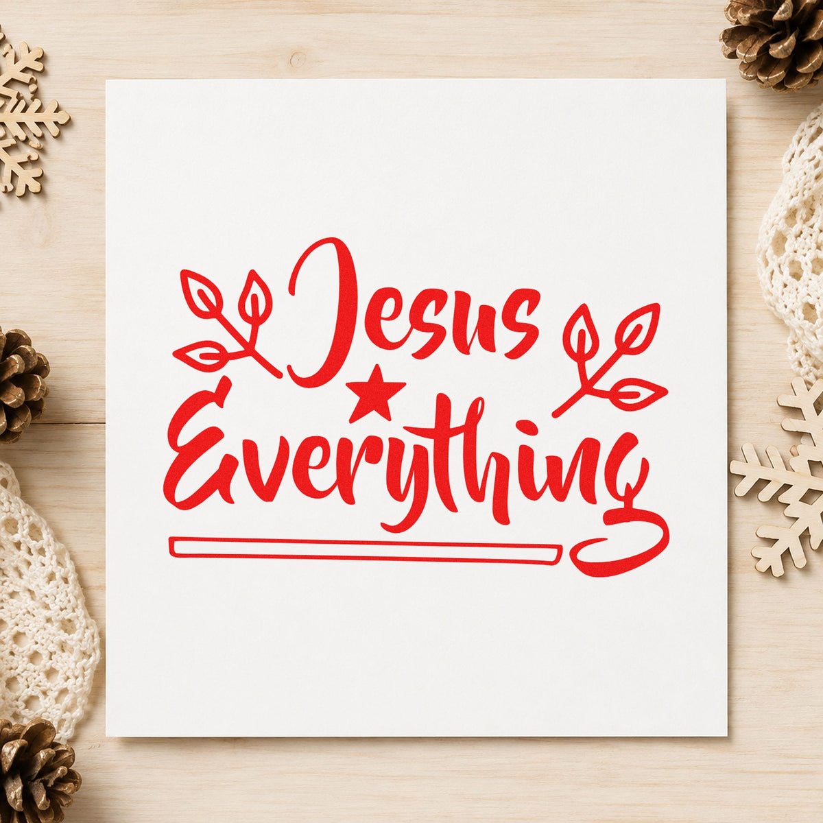 Jesus Everything Star And Leaves PSI Pre-Inked Stamp in use 5