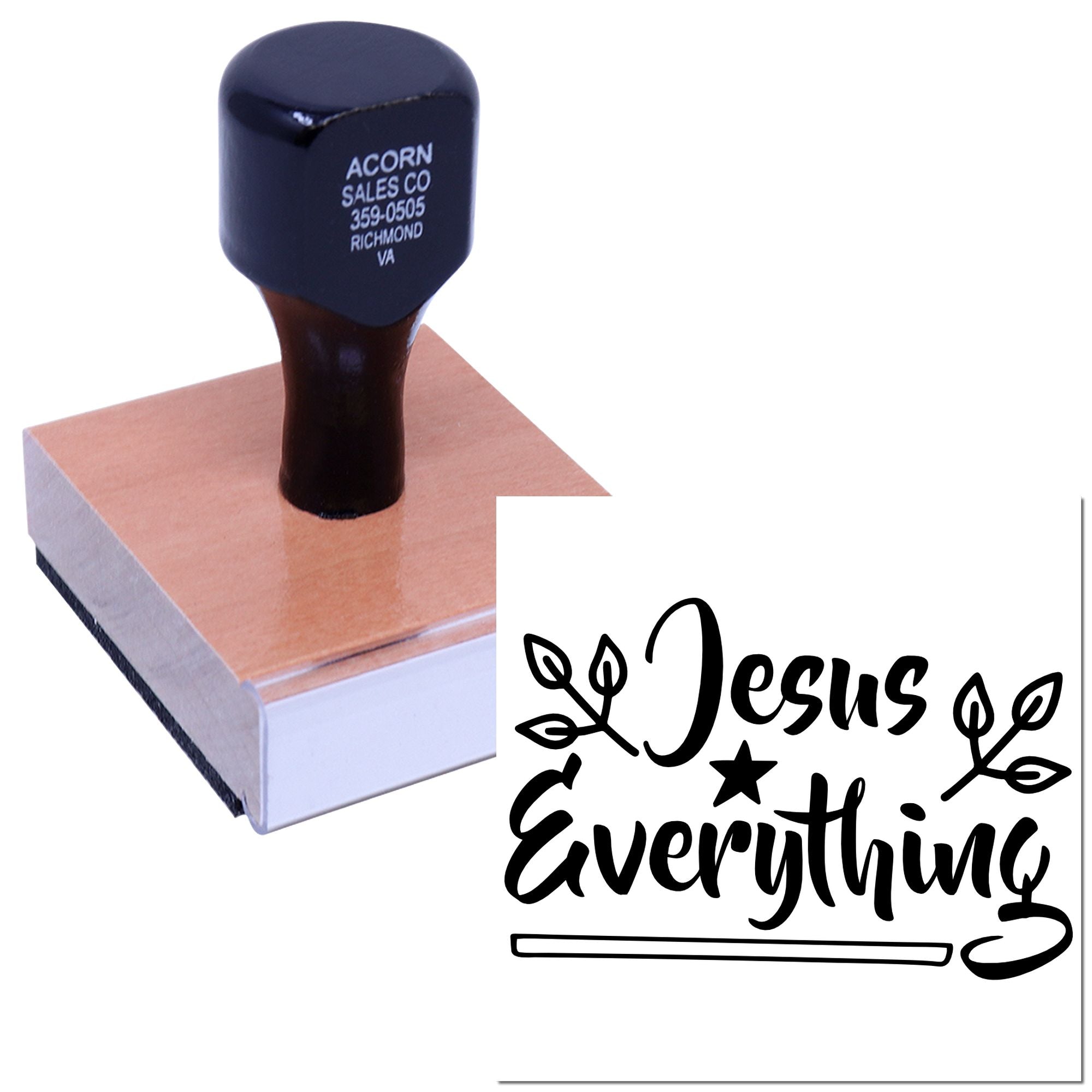 Custom Jesus Is Everything rubber stamp for Bible journaling, church crafts, and faith-based stationery.