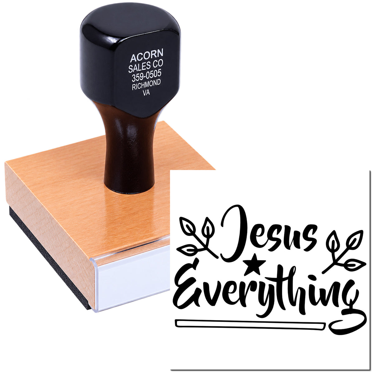 Custom Jesus Is Everything rubber stamp for Bible journaling, church crafts, and faith-based stationery.