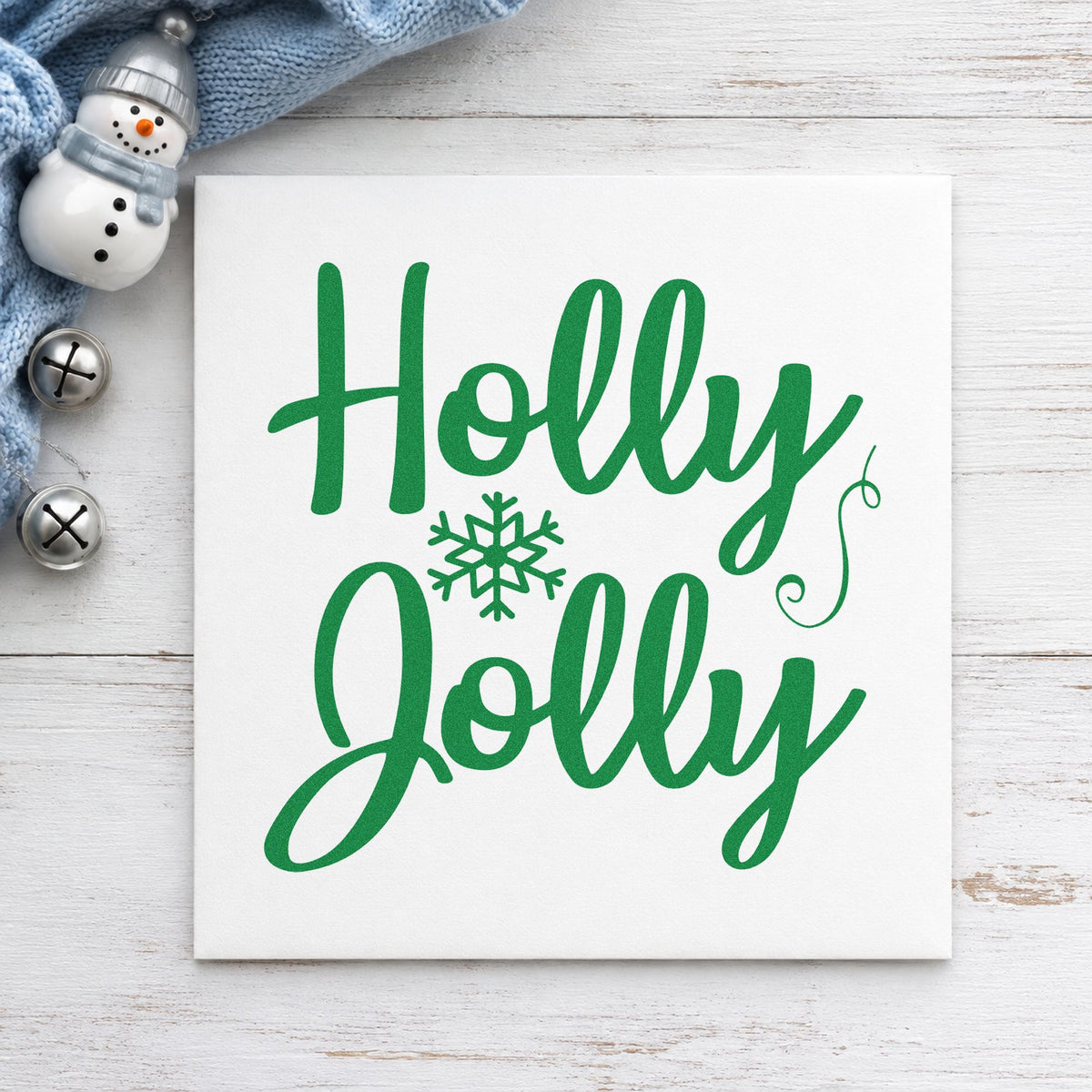 Holly Jolly Snowflake Self-Inking Stamp in use 3