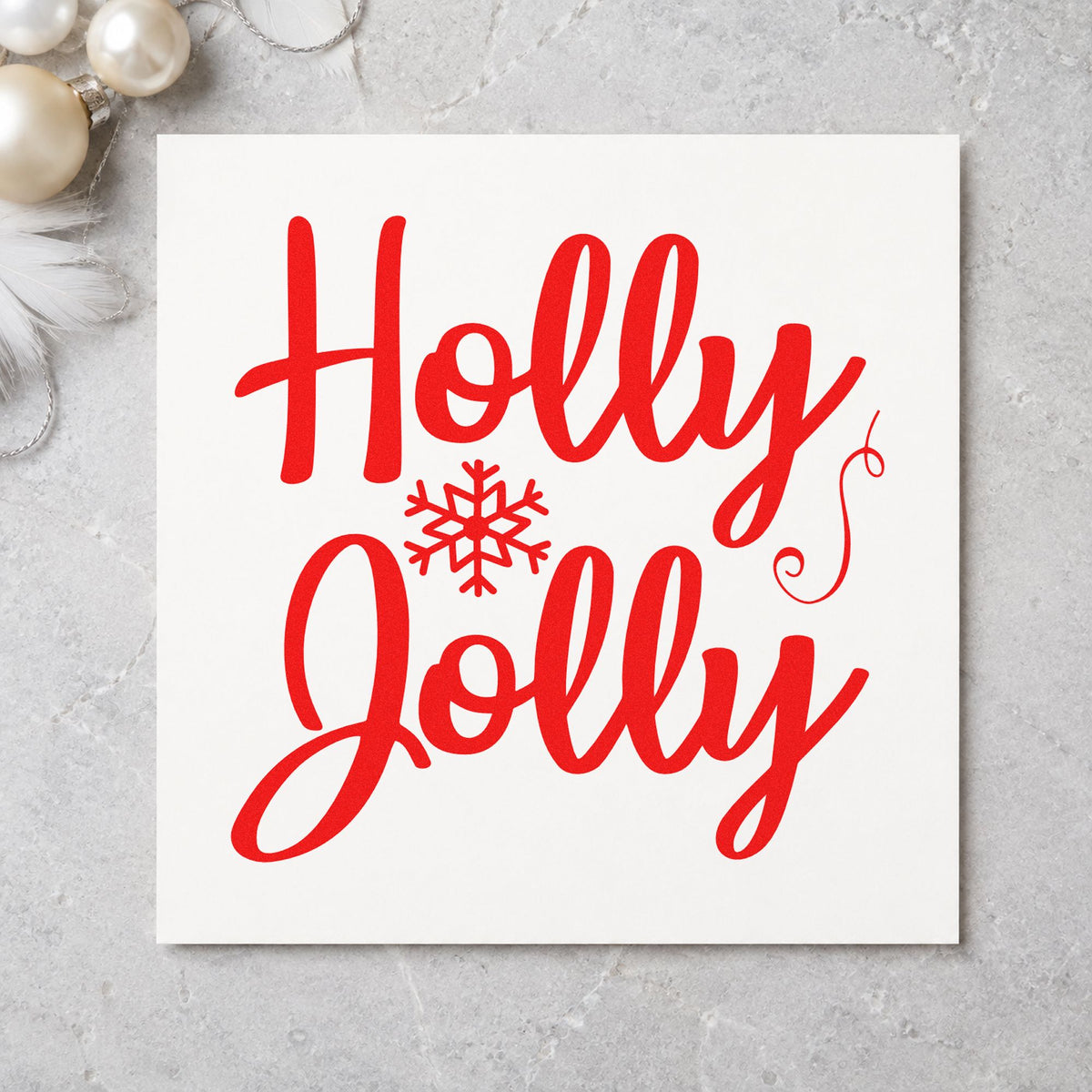 Holly Jolly Snowflake Self-Inking Stamp in use 5