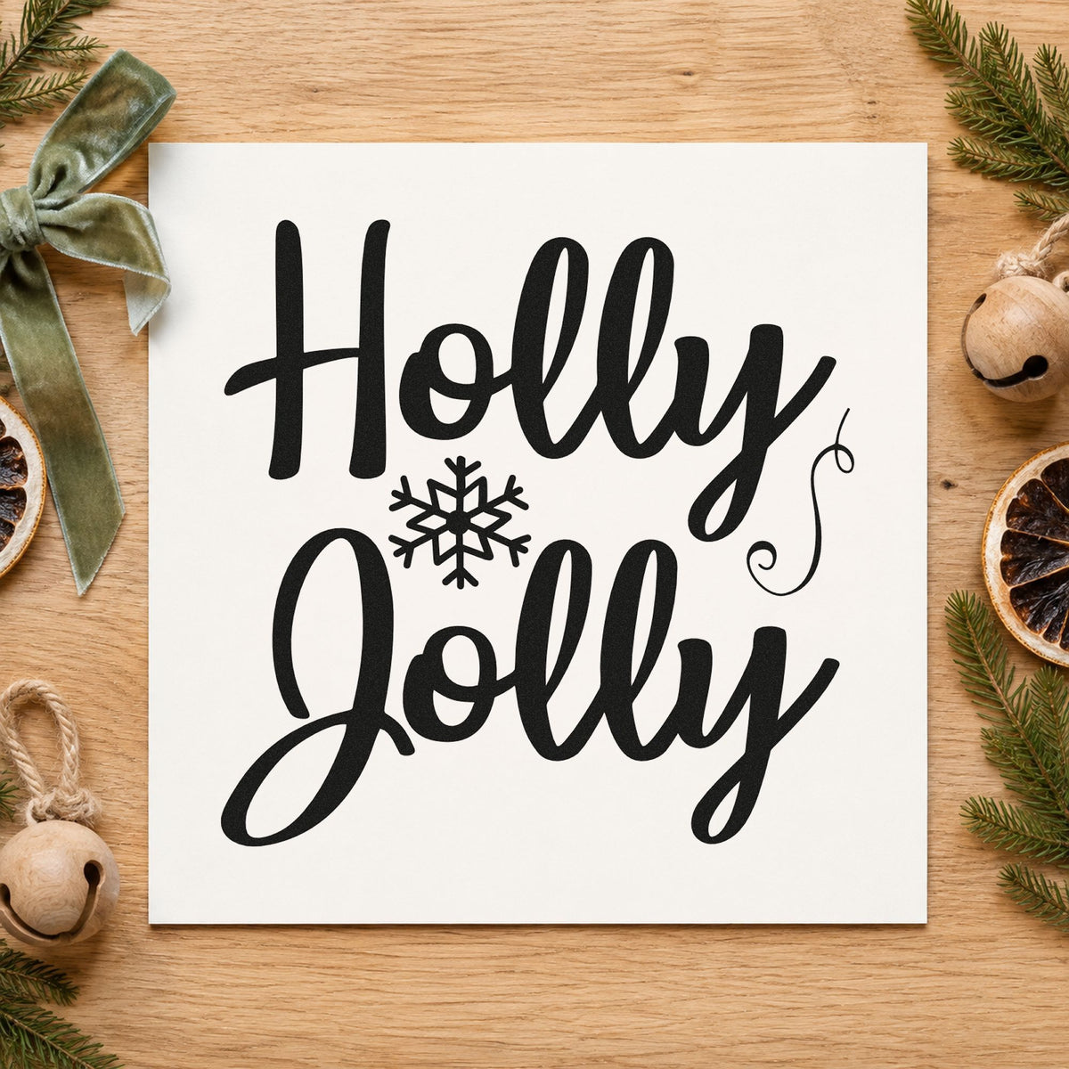 Holly Jolly Snowflake Self-Inking Stamp in use 9