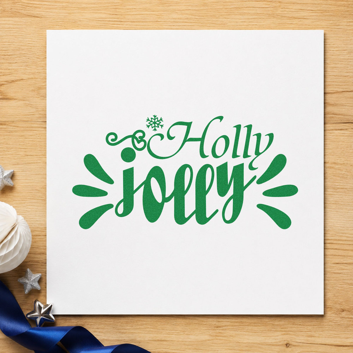 Holly Jolly Accent Rays Snowflakes Hand Stamp – Duo in use 8