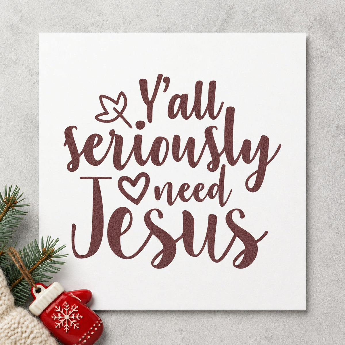 Yall Seriously Need Jesus With Hearts Rubber Stamp – Duo Hand in use 4