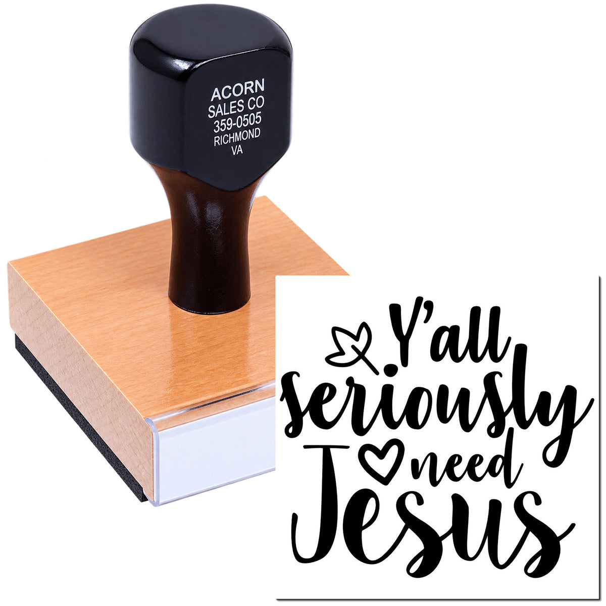 Custom rubber stamp with Yall seriously need Jesus design for faith-based, humorous church crafts and gifts.