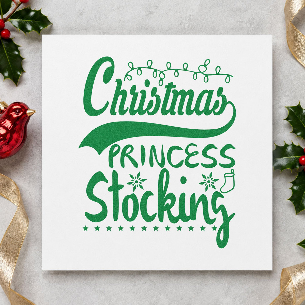 Christmas Princess Stocking Stamp – PSI Pre-Inked in use 6