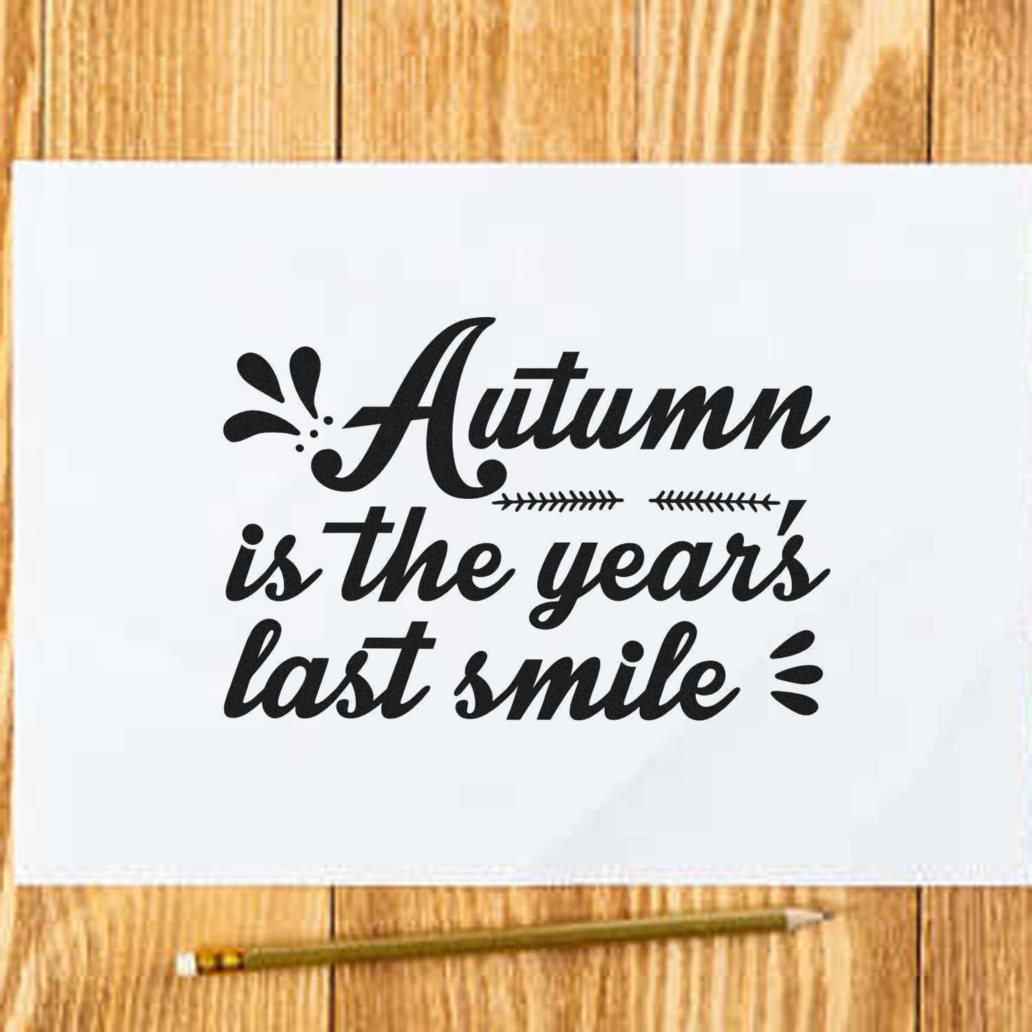Autumn is the years last smile rubber stamp for fall crafts, cards, and seasonal stamping