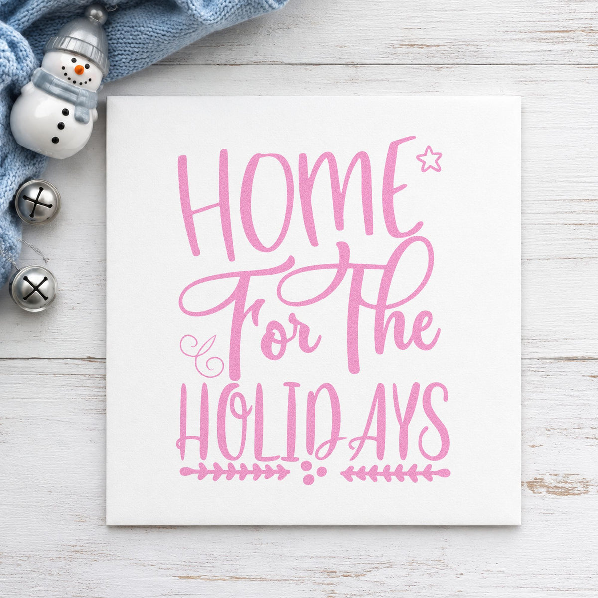 Home For The Holidays Rubber Stamp – Duo Hand in use 10