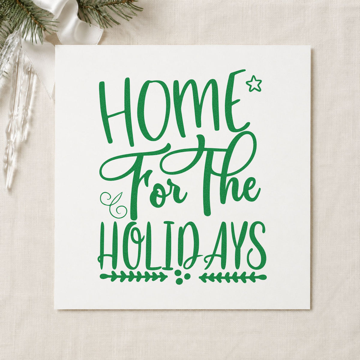 Home For The Holidays Rubber Stamp – Duo Hand in use 3