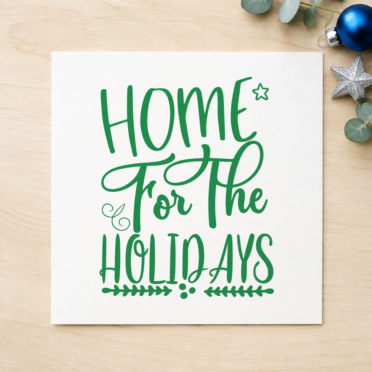 Home For The Holidays Rubber Stamp – Duo Hand in use 6