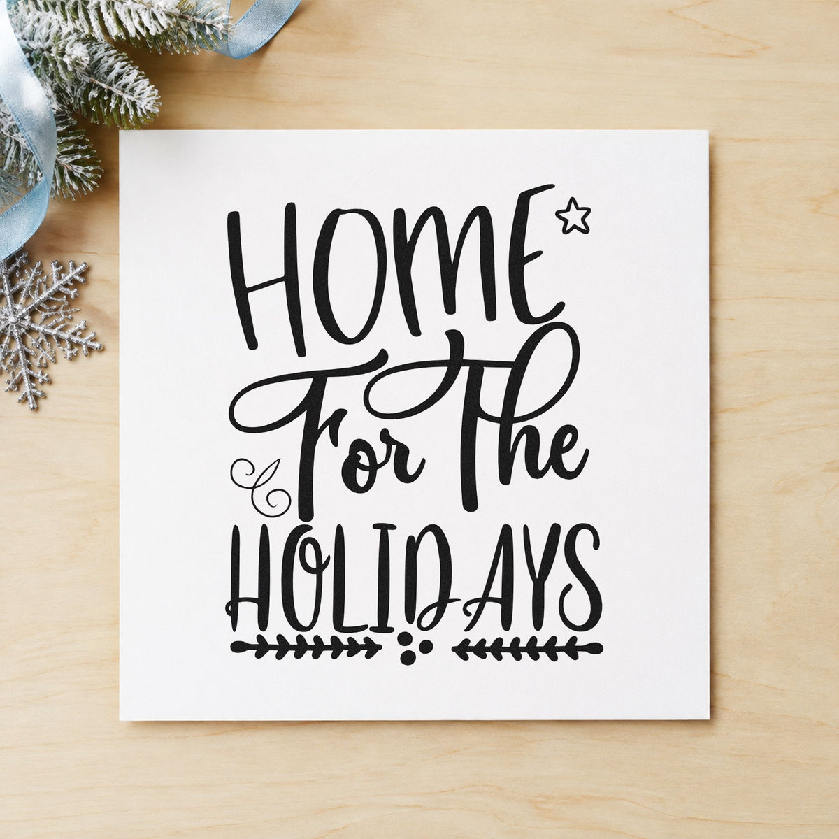 Home For The Holidays Rubber Stamp – Duo Hand in use 9