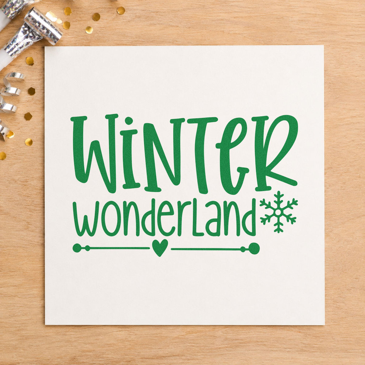 Winter Wonderland Snowflake With Hearts Pre-Inked Stamp – Slim in use 6