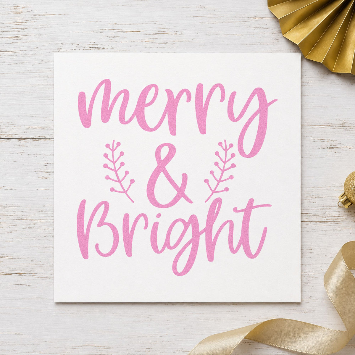Merry And Bright Leafy Sprigs craft stamp in purple ink on cardstock, an easy option for pairs album page.