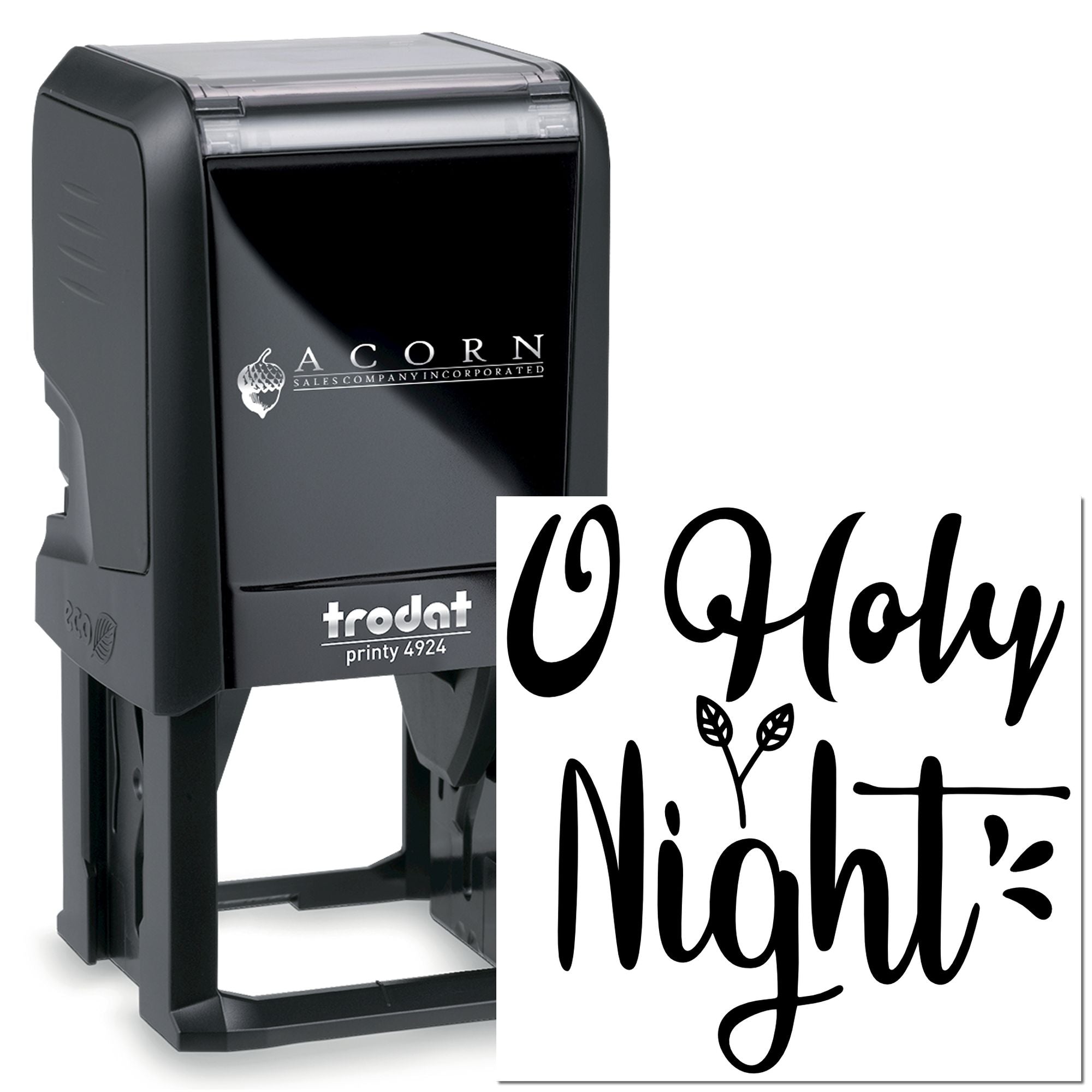 Custom self-inking rubber stamp for O Holy Night, ideal for holiday cards, church events, and seasonal branding.