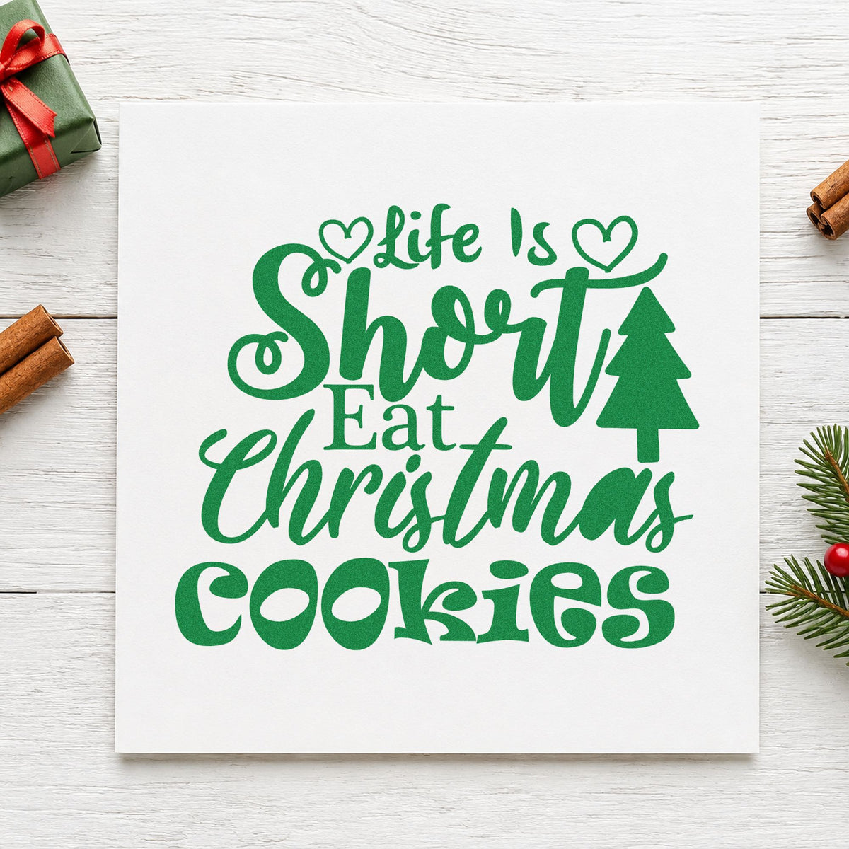 Life Is Short Eat Christmas Cookies Pre-Inked Stamp – PSI in use 3