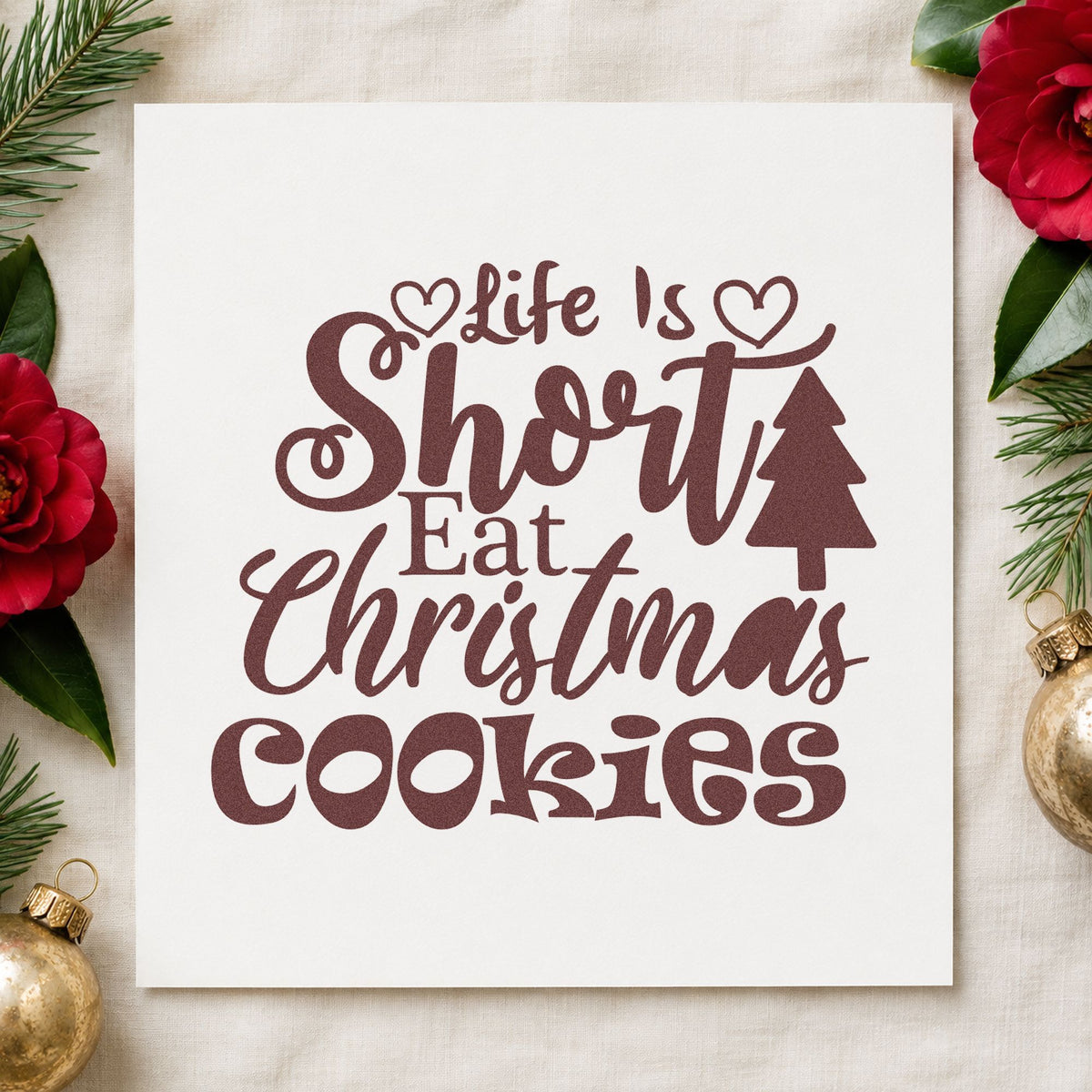 Life Is Short Eat Christmas Cookies Pre-Inked Stamp – PSI in use 4