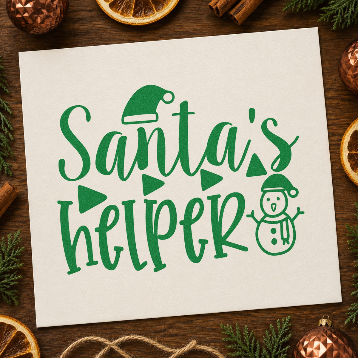 Santa's Helper Snowman Hat Hand Stamp – Duo in use 6