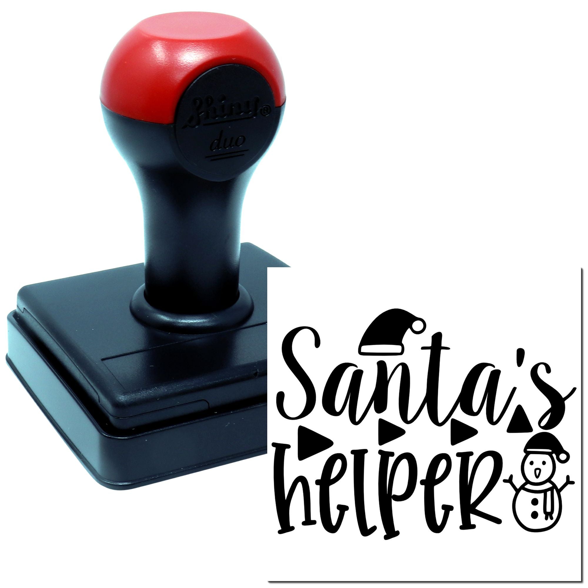 Santa's Helper self-inking rubber stamp with holiday snowman design for Christmas crafts