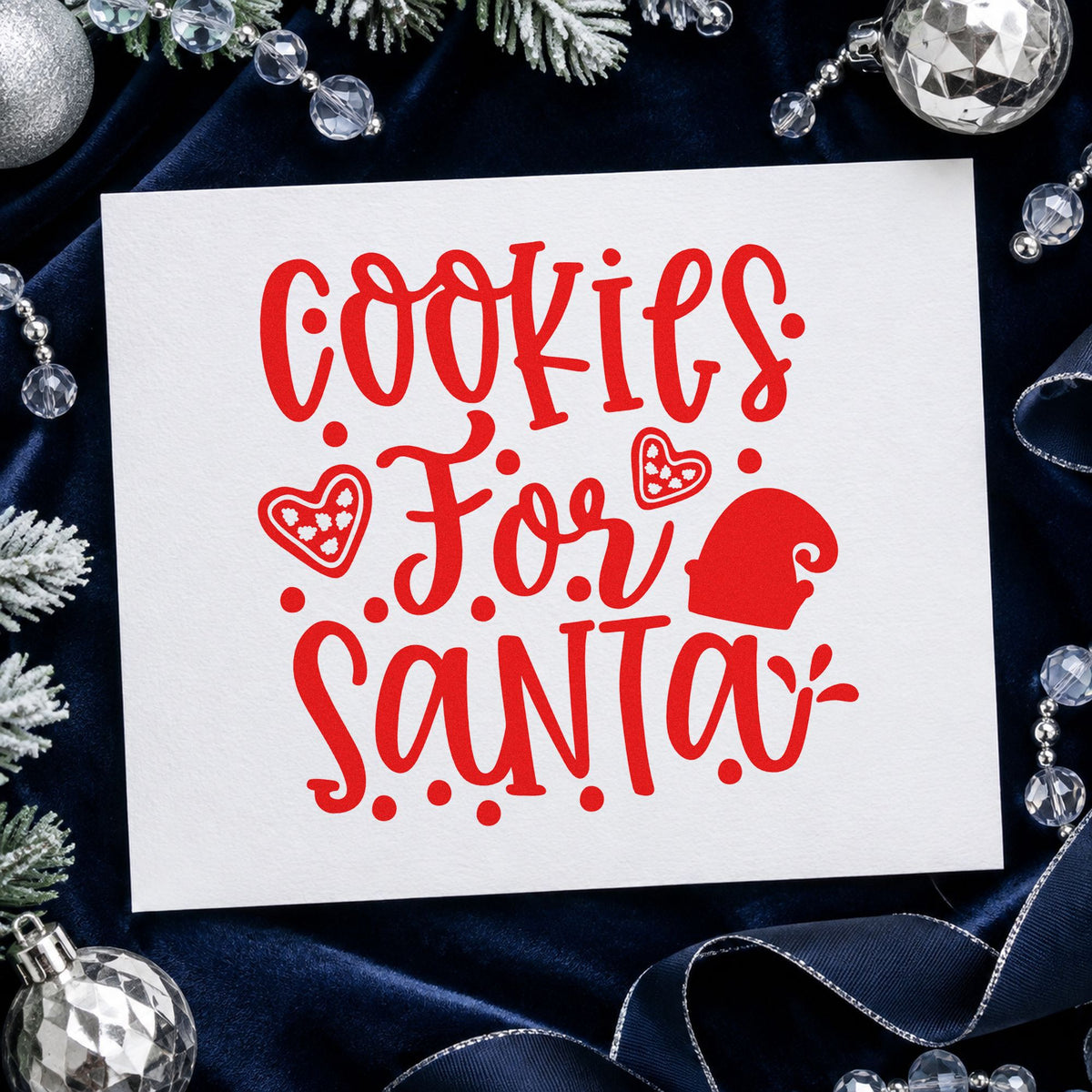 Duo Hand Cookies For Santa Hearts Rubber Stamp in use 5