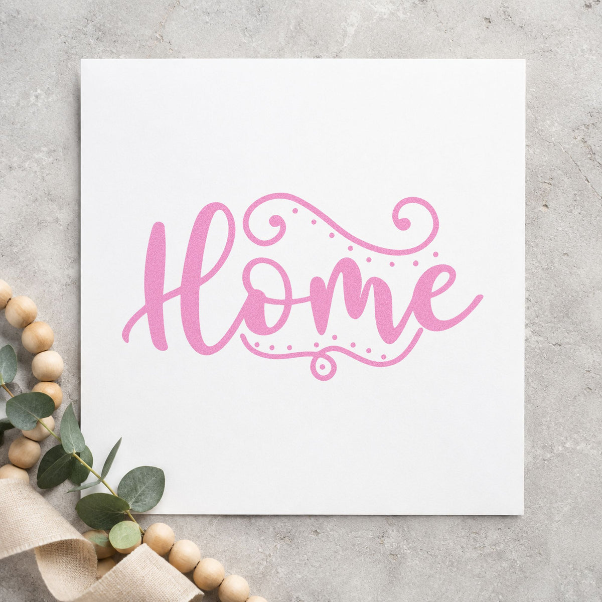 Home Flourishing Script Rubber Stamp – Wood Handle in use 10