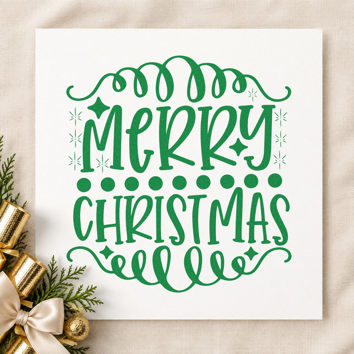 Merry Christmas Loop Borders Compact Pre-Inked Stamp – Slim in use 3