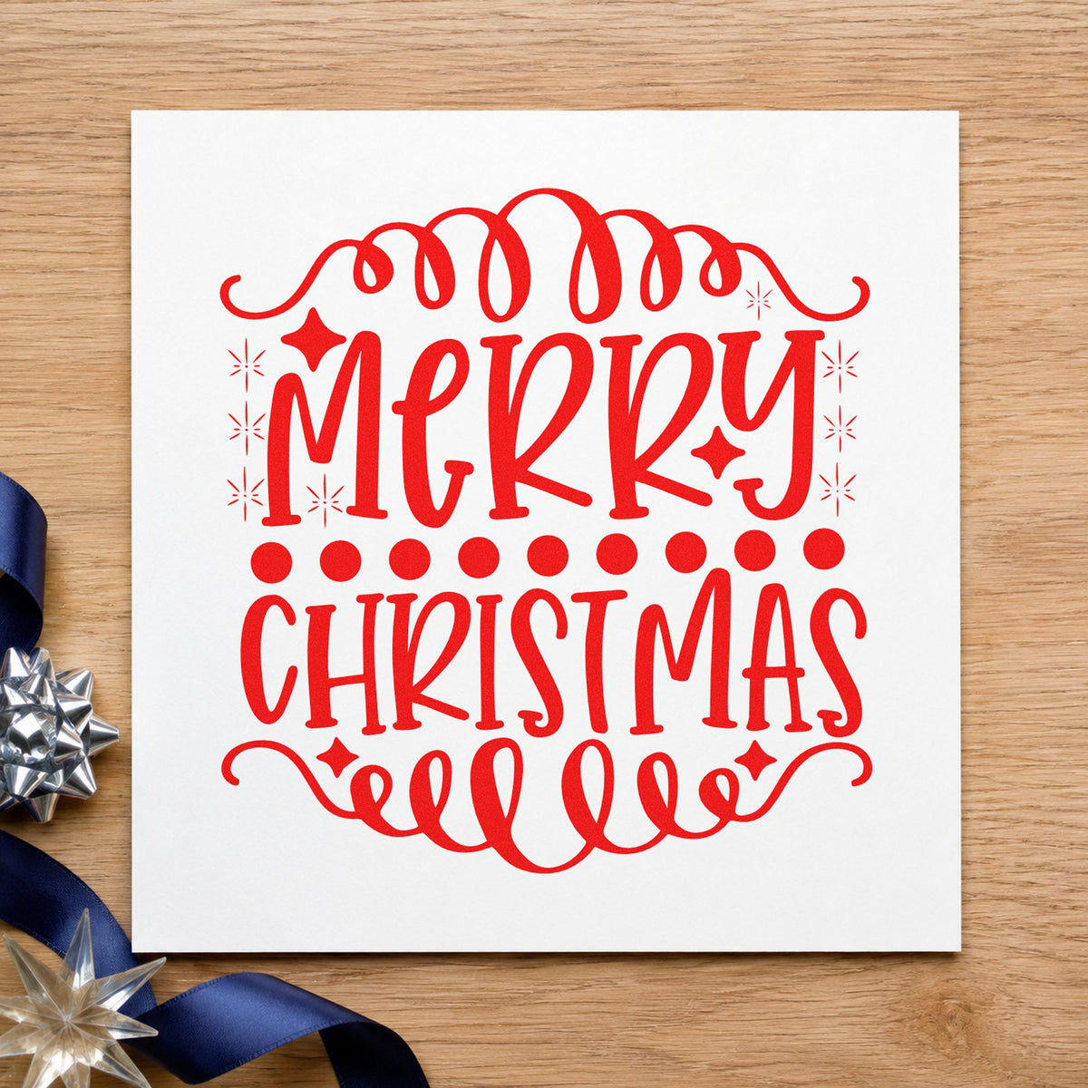 Merry Christmas Loop Borders Stamp – Wood Handle in use 5