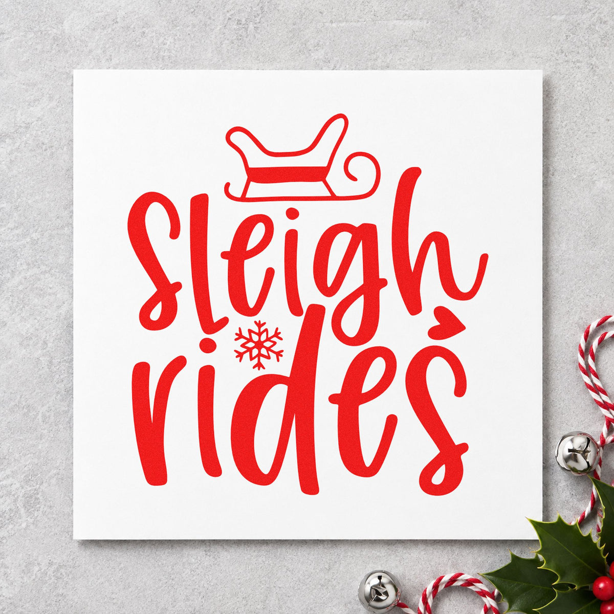 Sleigh Rides Winter Word Art Hand Stamp – Duo in use 5
