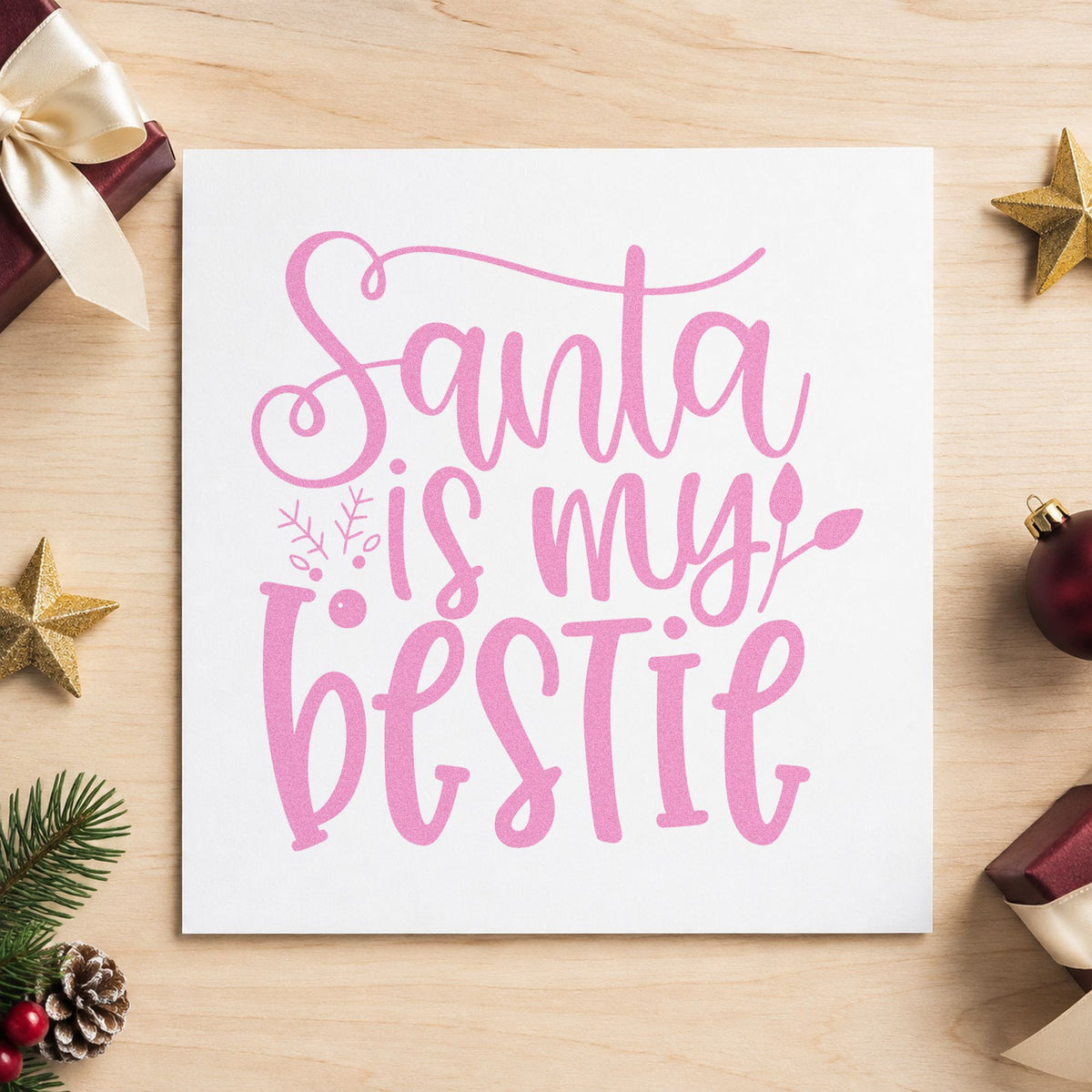 Santa Is My Bestie Snowflakes Hand Stamp – Duo in use 10