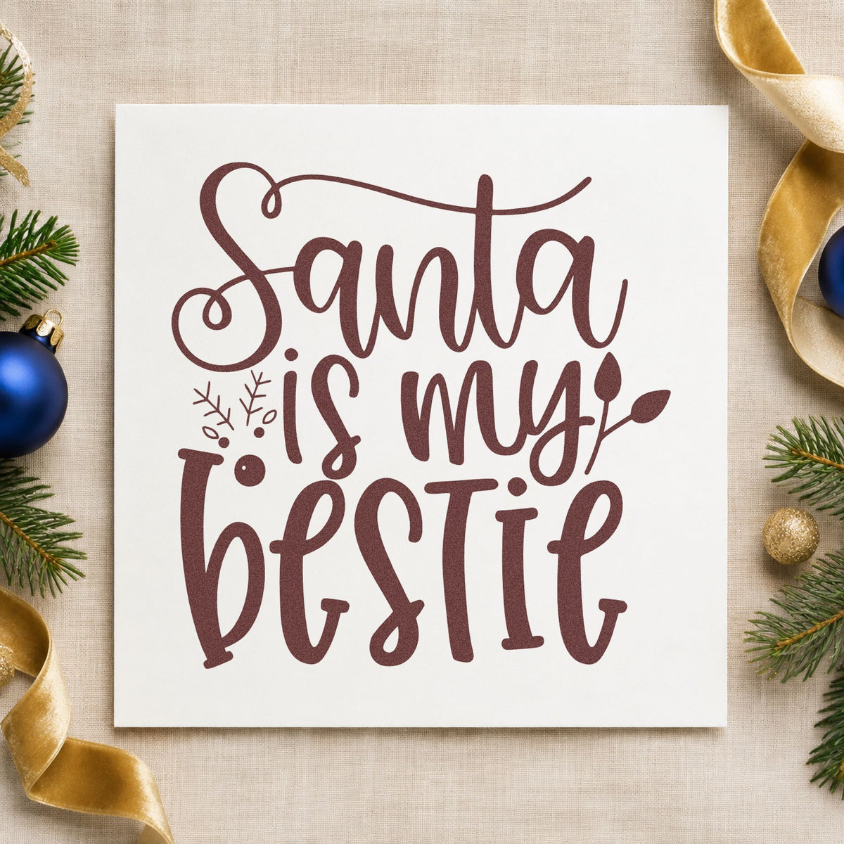 Santa Is My Bestie Snowflakes Hand Stamp – Duo in use 4