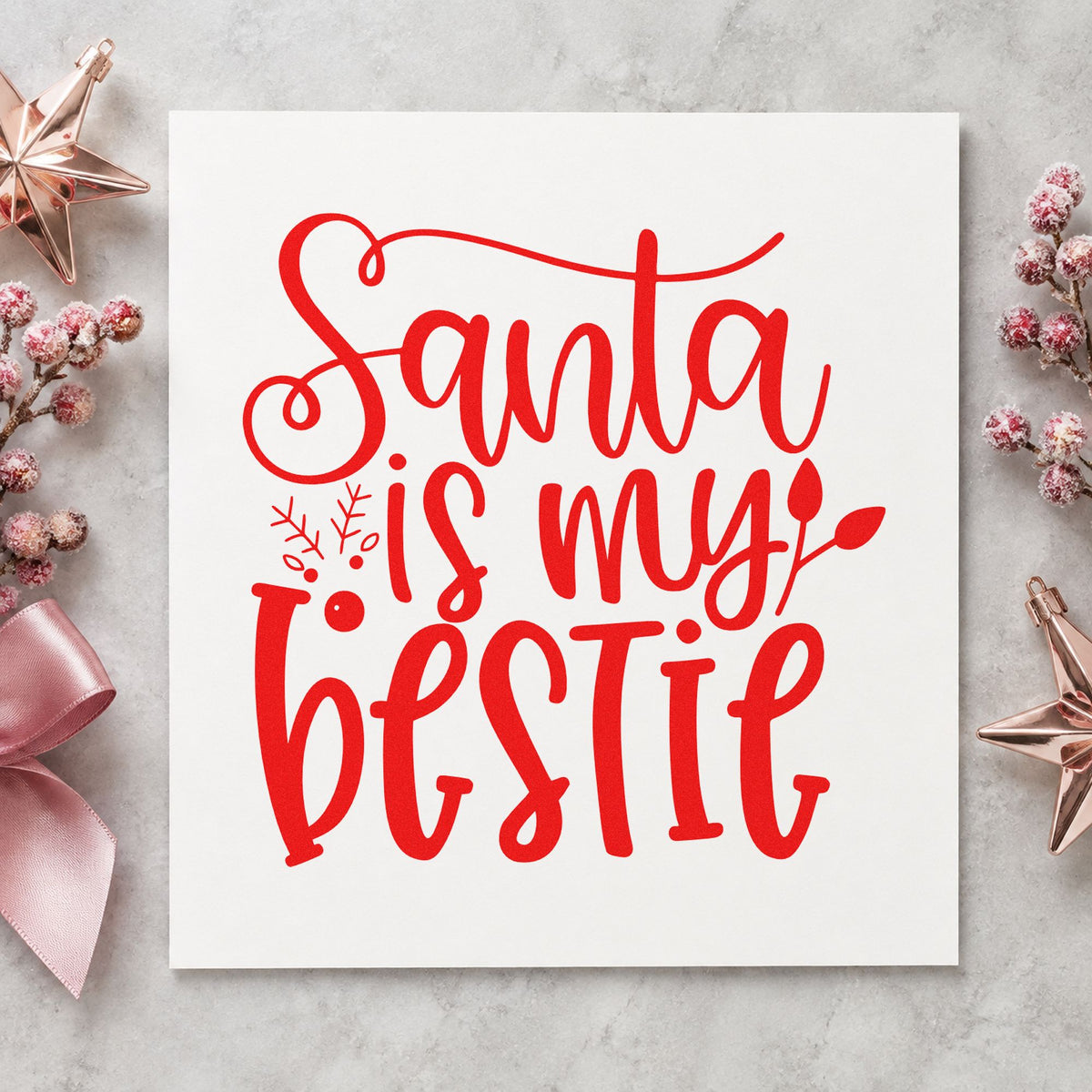 Santa Is My Bestie Snowflakes Hand Stamp – Duo in use 5