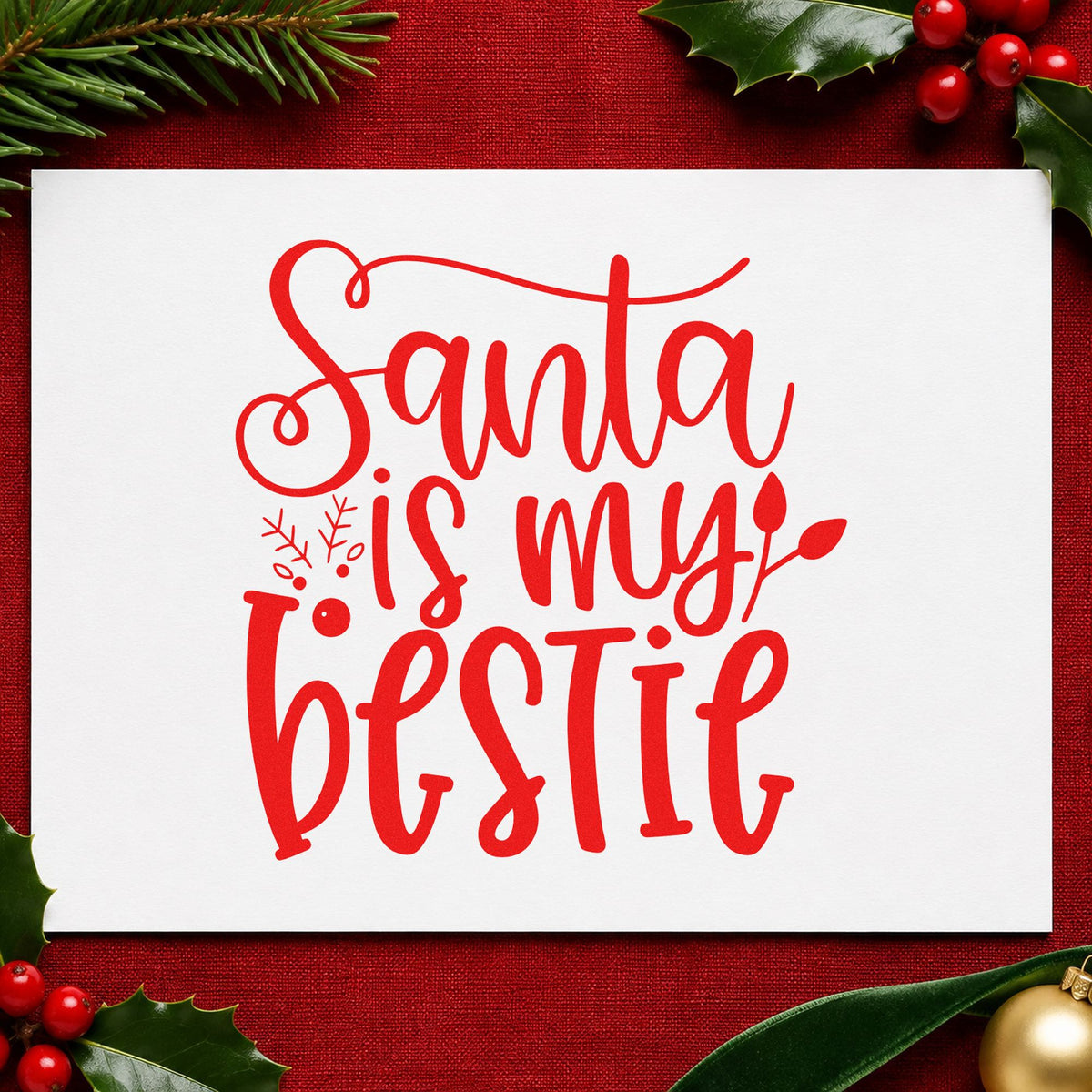 Santa Is My Bestie Snowflakes Hand Stamp – Duo in use 7