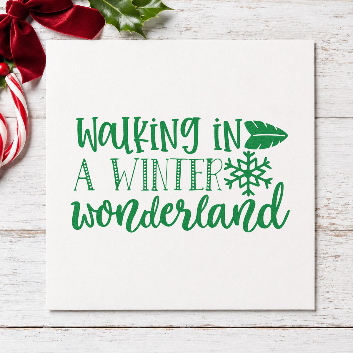 Walking In Winter Wonderland Self-Inking Stamp in use 3